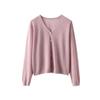 Women V Neck Thin Semi Sheer Knit Cardigan Long Sleeve Single Breasted Sun Protection Casual Knitted Outerwear