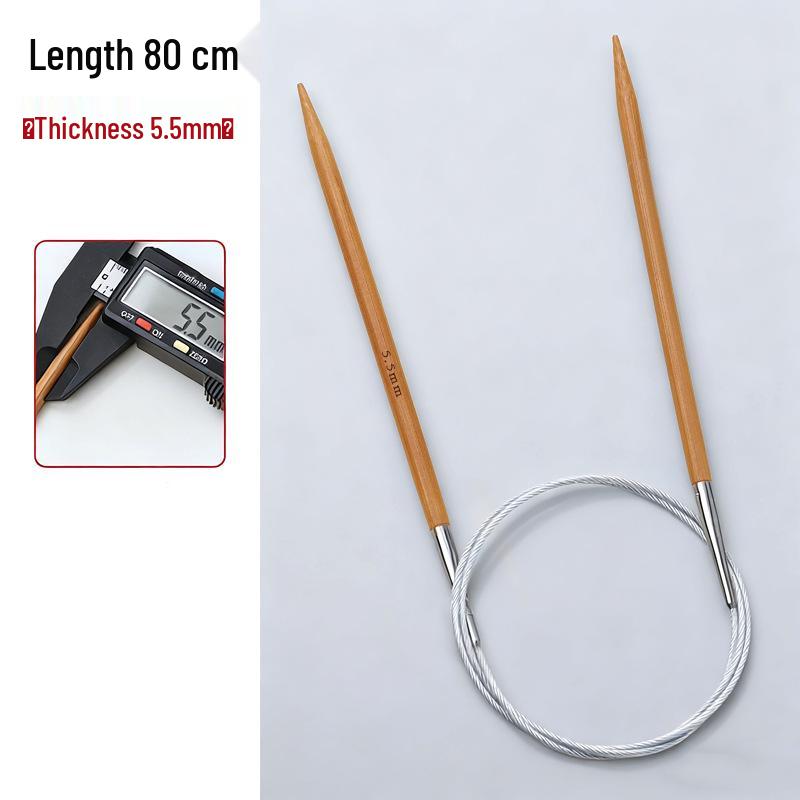 Bamboo & Stainless Steel Circular Knitting Needles Set for Wool Scarves & Cuffs