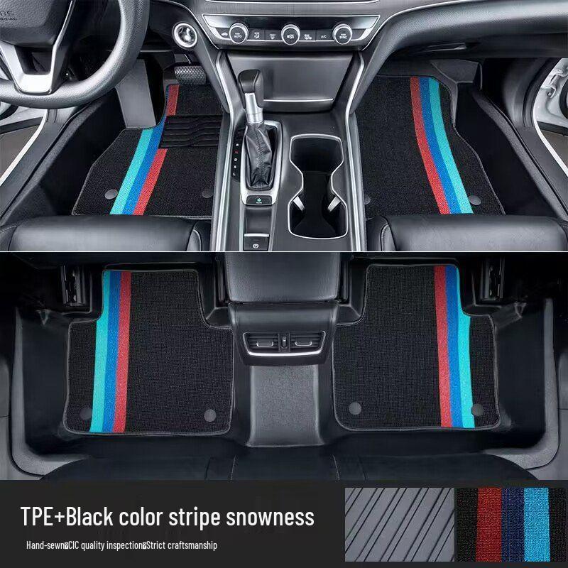 Galaxy E5 TPE Double-Layer Car Floor Mats: Driver, Passenger, and Rear Row Protection