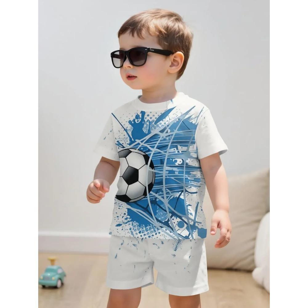 Summer Cartoon Creative Fun Pattern Children's Summer Fashion Comfortable Soft Breathable Short Sleeved Two-piece Set