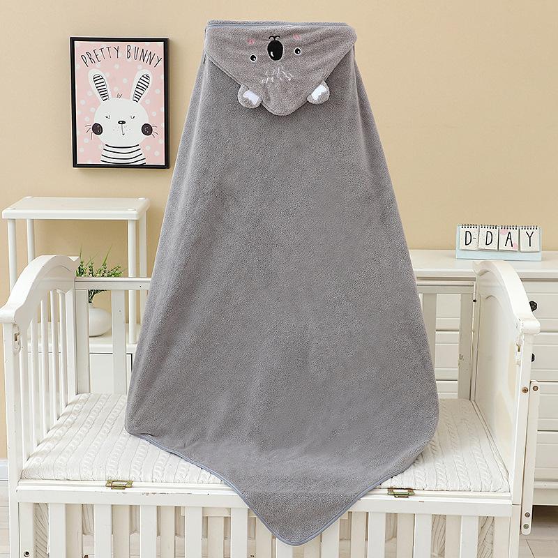 Baby Children Bath Towels Newborn Quilt Bag Towel Bag Quilt Coral Fleece Wrap Towel Embroidered Blanket Animal Eye Closed Hooded Cape