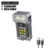 USB Rechargeable Flashlight with Tail Magnet USB Rechargeable Work Light UV Detection Torch Outdoor Emergency Camping Lantern