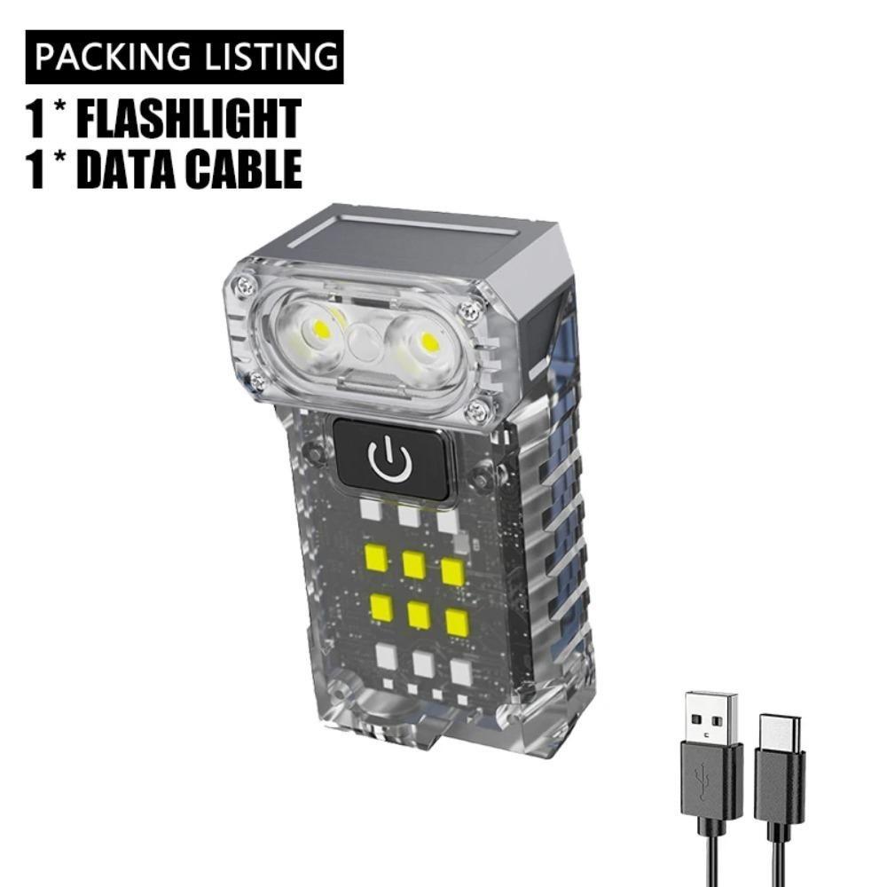 Rotatable Mini LED Flashlight USB Rechargeable Pocket Keychain Torch Powerful Emergency Camping Fishing Walking Lantern 1200mAh