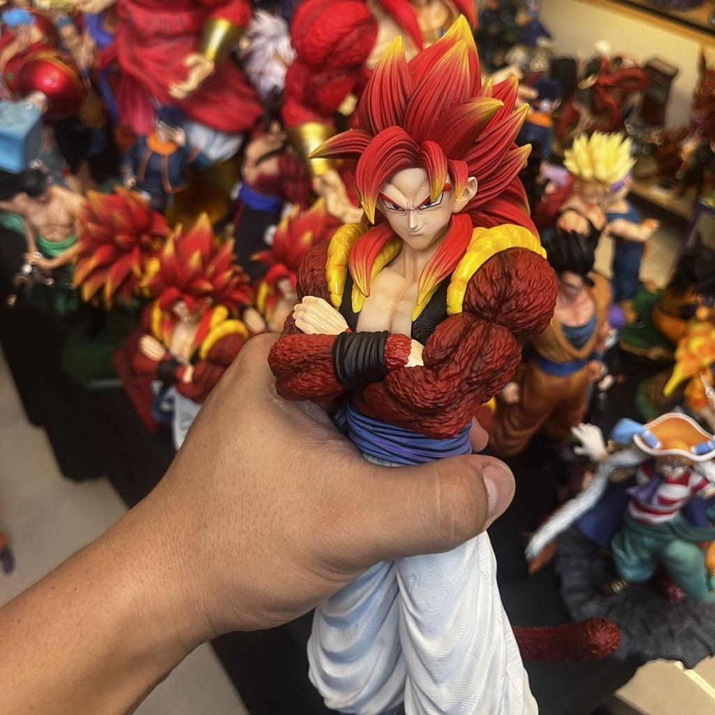 JG Studio Dragon BallZ 2.0 Violent Bear Gogeta SSj3 12.99Inch/33cm Can move PVC Red hair Hug Hand Figure Ornament Toys Gifts