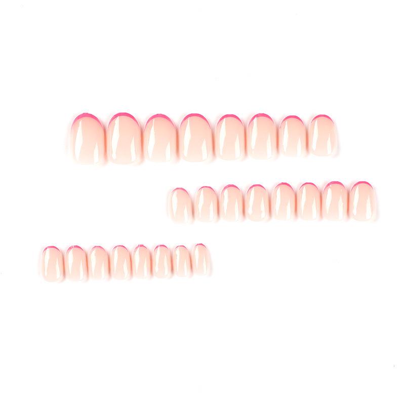 Wearable Pink French Tip Nail Art - Short Fake Nails