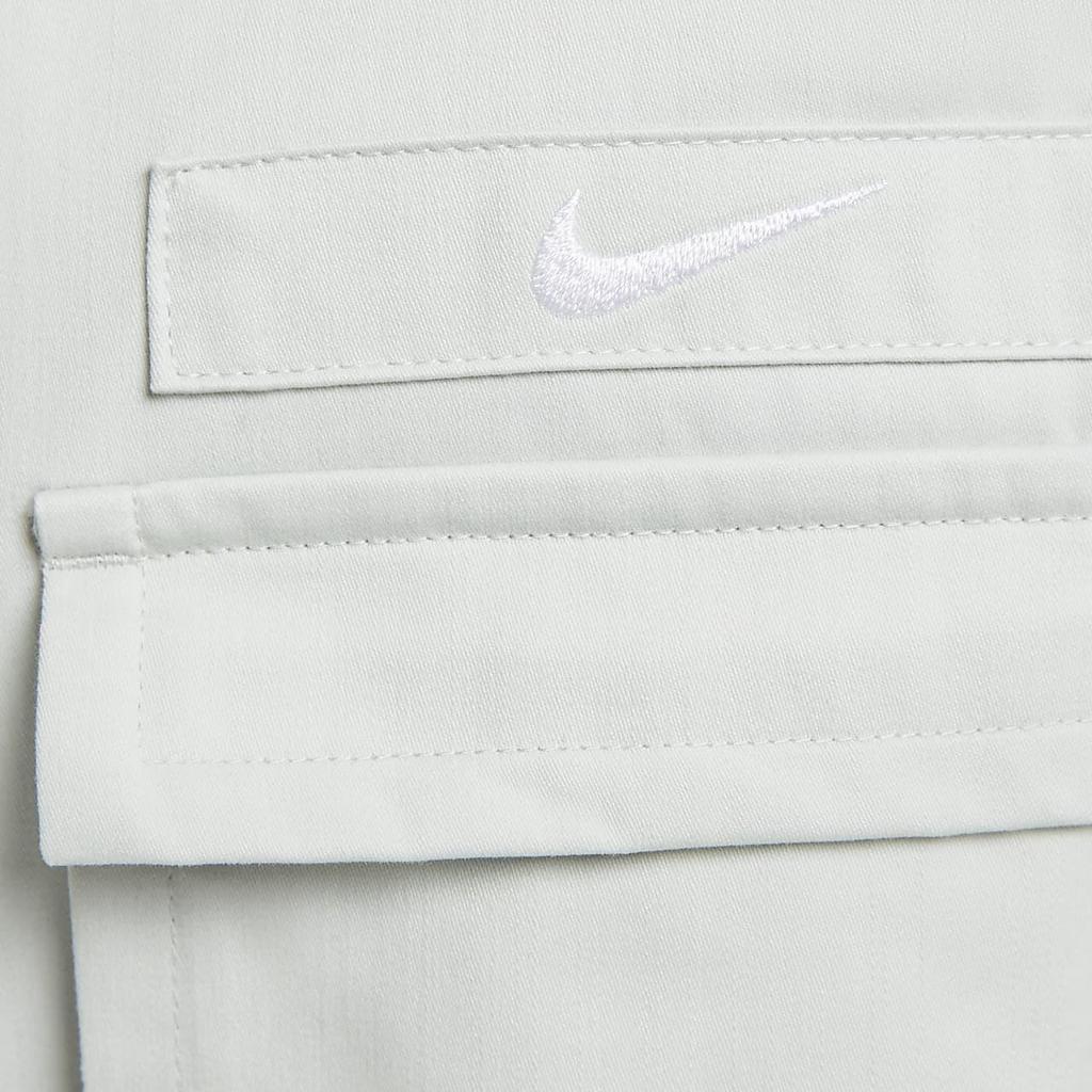 Nike Life Solid Woven Military Style Comfortable Short Sleeve Shirt Men Shirts Light-Silver DX3341-034