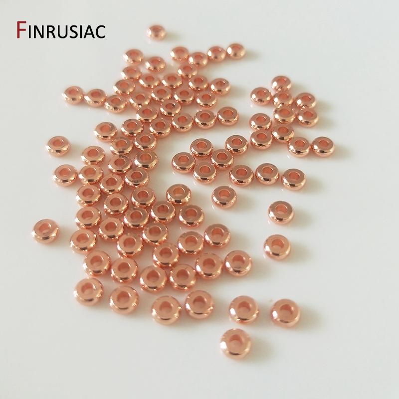 

3/4/6/8MM Gold Plated Brass Metal Flat Beads, Separators For Beads,Spacer Beads For DIY Jewellery Making Findings Wholesale 3mm