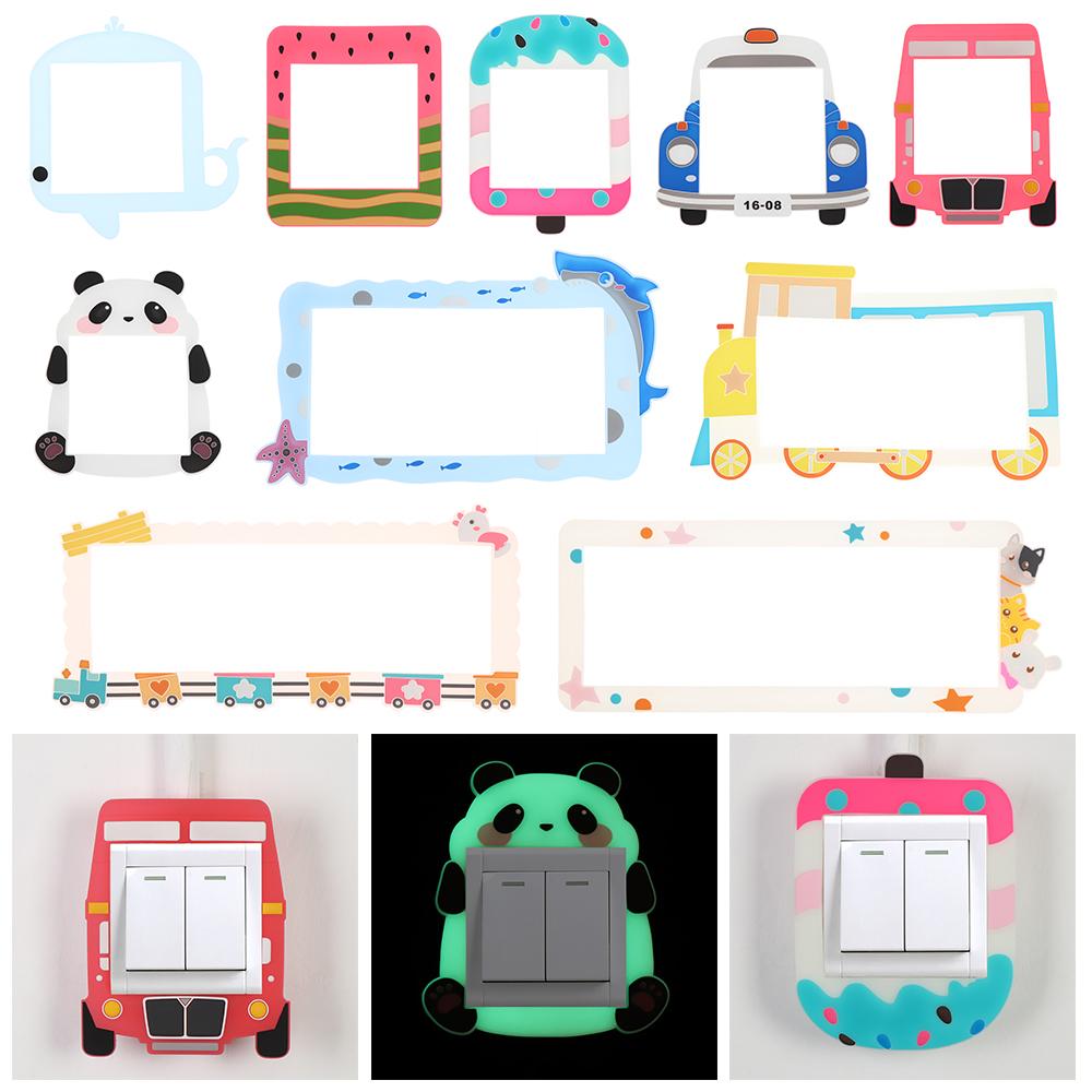 

Декоративная наклейка, милая светящаяся наклейка на стену, светящаяся в темноте розетка, защитная крышка, наклейка на выключатель питания