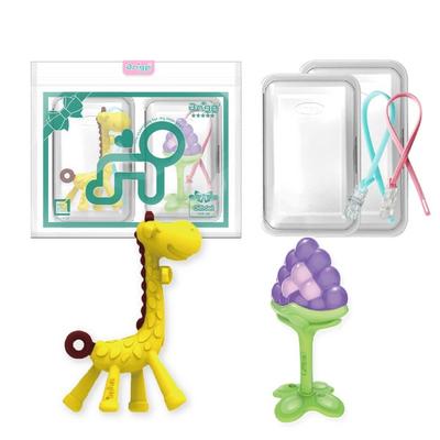 Ange Beißring 2-teiliges Set, Giraffe + 3D-Traube, 1 Set, Koreanische Babyprodukte