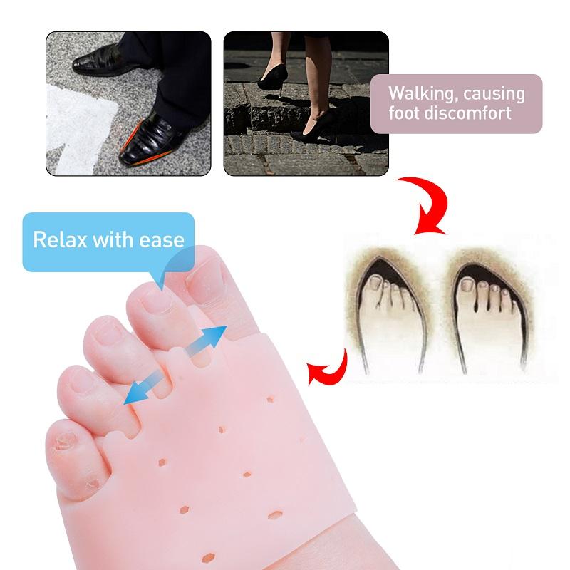 Forefoot Pads Toe Separator Cushion Pad Silicone Pain Relief Shoes Insoles Toe Hallux Valgus  Corrector Gel Pads Foot Care