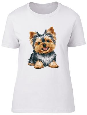 Playful Yorkshire Terrier Pet Dog Womens T-Shirt Ladies Gift Tee