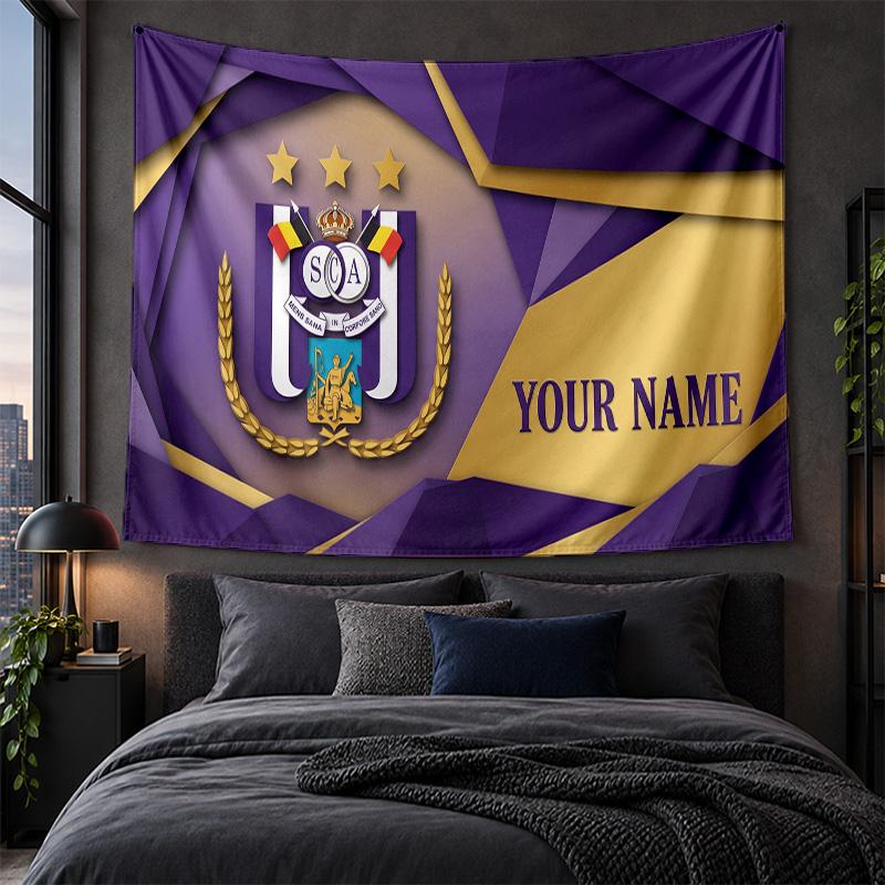 Personalized Tapestry Wall Hanging Anderlecht FC Logo Pattern Art Background Cloth