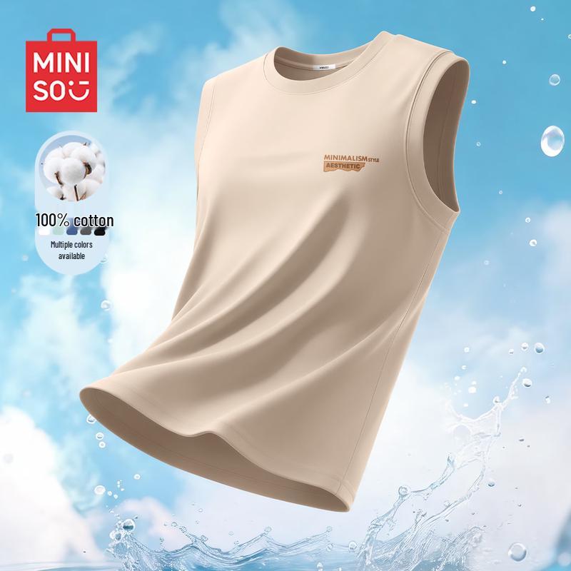 

MINISO Men s 2026 Summer Retro Trendy Sleeveless Tank Top XL