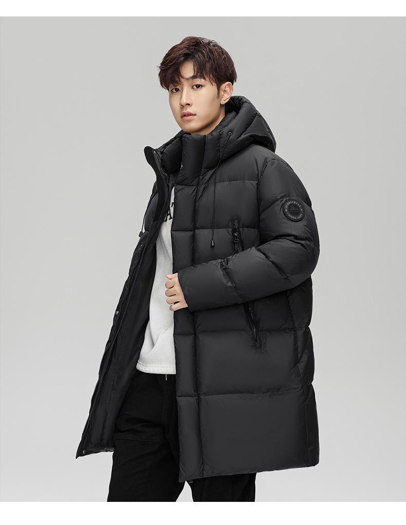 2025 Herren Dicke Warme Mittellange Winter Daunenjacke mit Kapuze - 90% Weiße Entendaunen, Partnerlook