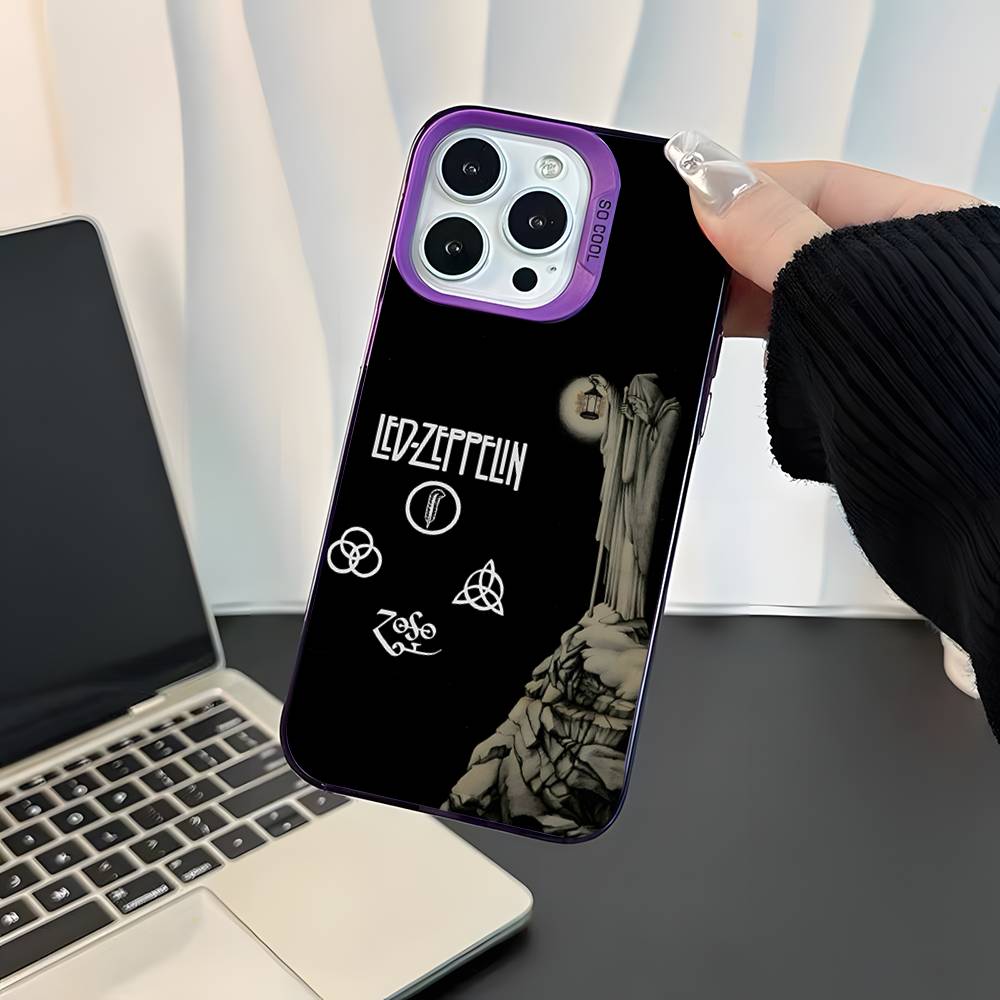 Hot L-Led Z-Zeppelins Band Phone Case For iPhone 17,16,15,14,13,12,11,Mini,Pro,E,SE4,XS,MAX Purple Candy Matte Cover