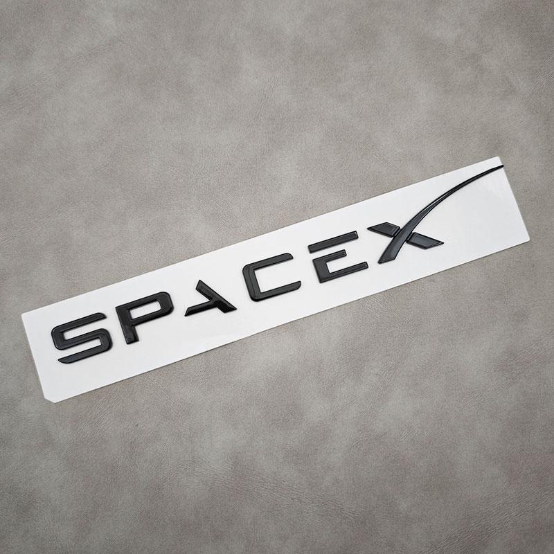 3d ABS Logo Space X Dual Motor Letters Sticker Car Rear Trunk Decal For Tesla Model Y S 3 X Emblem Badge Replacement Accessories