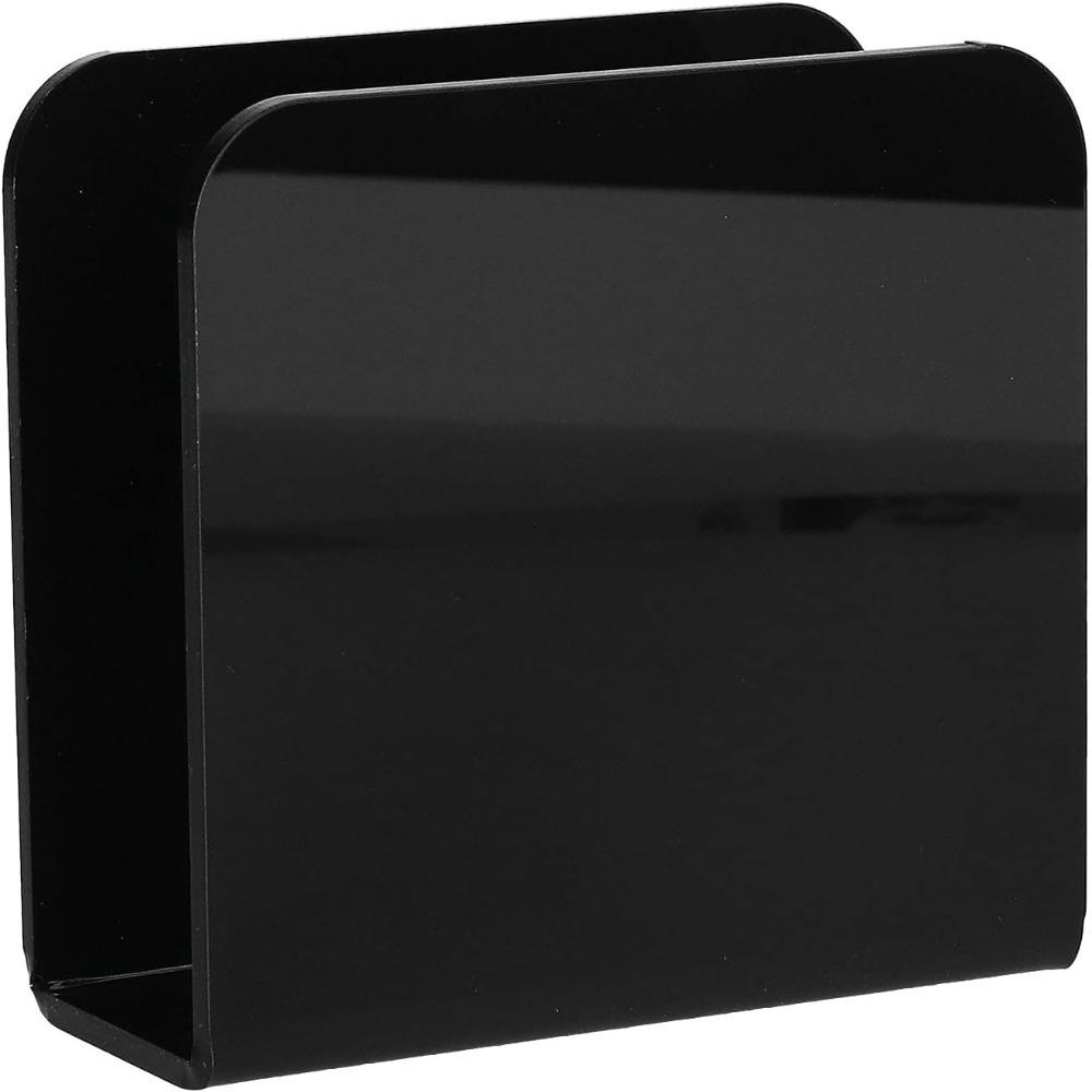 Black Upright Holder 5.1*5.1*2.2in Kitchen Rack Napkin Holder  For Cloth & Paper Napkins