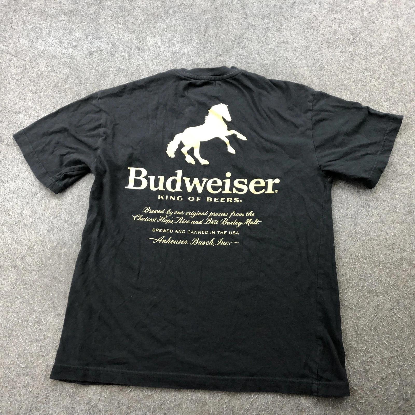 Budweiser Shirt Mens Small Black PacSun Clydesdale Beer Logo Graphic Tee 2022 S