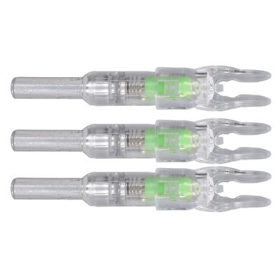3PCS Lighted Nocks for Arrows Automatic Lighting 6.2mm Internal Diameter Archery Shaft Luminous Arrow Tail for Outdoor Green
