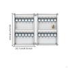 120 Key Holder Cabinet Lockable SurfaceMounted Powder Coated Security Storage for Hotel,