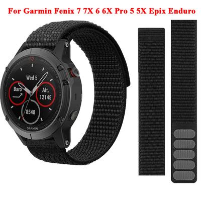 26mm 22mm Klettverschluss Nylon Armband Uhrenarmband Für Garmin Fenix 7X 7 6 6X Pro 5 5XPlus Epix2 Enduro Forerunner 965 955 Uhrenarmband