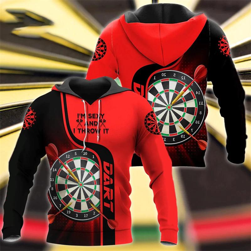 Darts Print 3d Men's Hooded Hoodie Harajuku Personalised Long Sleeve Hoodies Oversized Casual Streetwear Men Clothing Pullovers