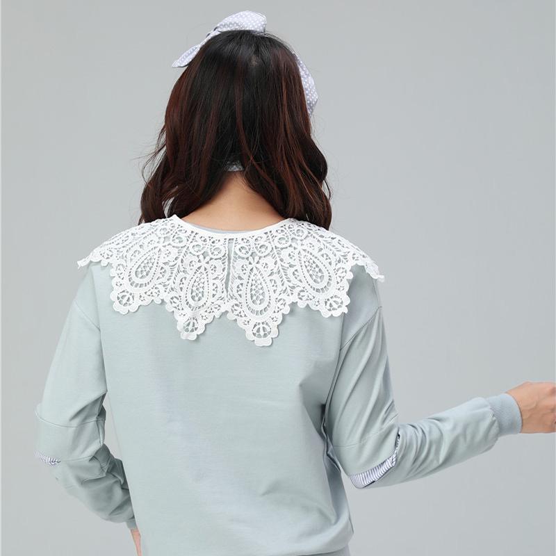 Women's White Decorative Fake Collar Shawl Wrap Hollow Out Detachable Versatile Collar Fashionable Shawl with Shoulder Straps