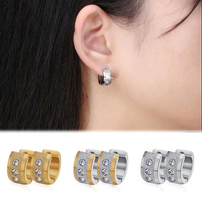 Small Circle Earrings Paved Shiny Punk Rock Hoop Small Circle Earrings Earrings Couple Earring Jewelry