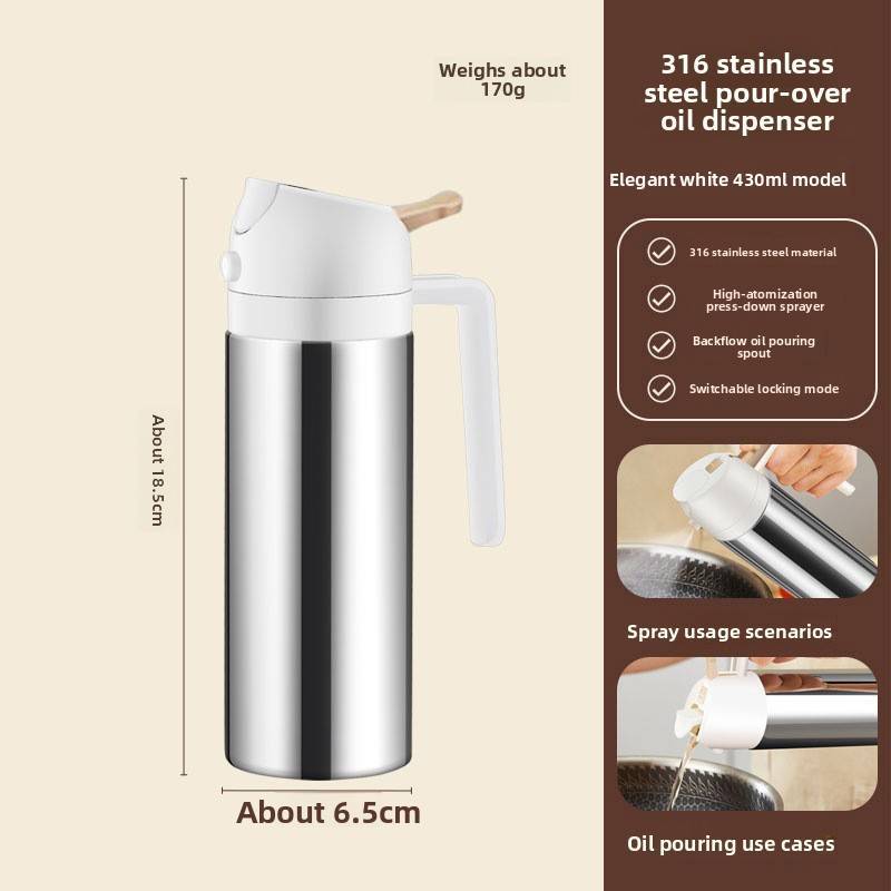 Modern Stainless Steel Oil Dispenser With Pump For Kitchen Use
