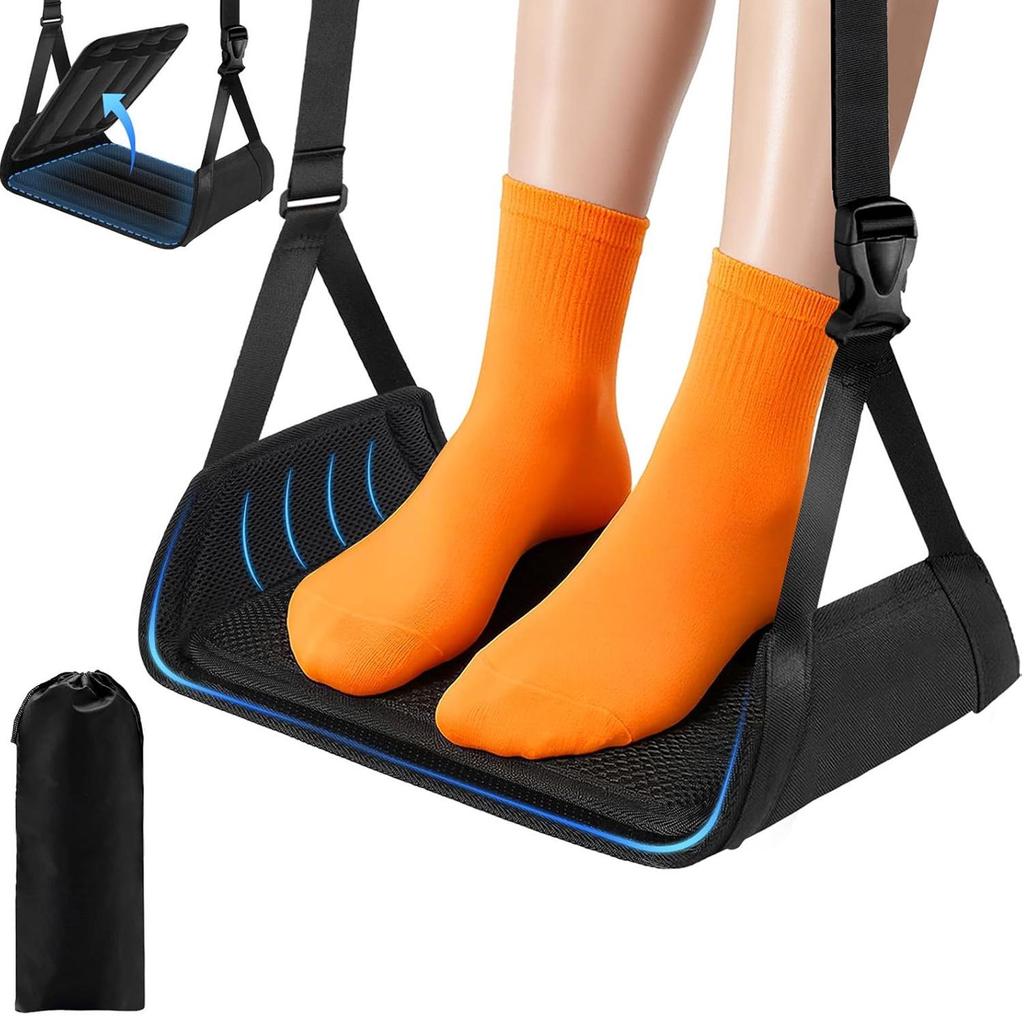 Portable Airplane Foot Hammock for Long-Distance Travel and Office Use
