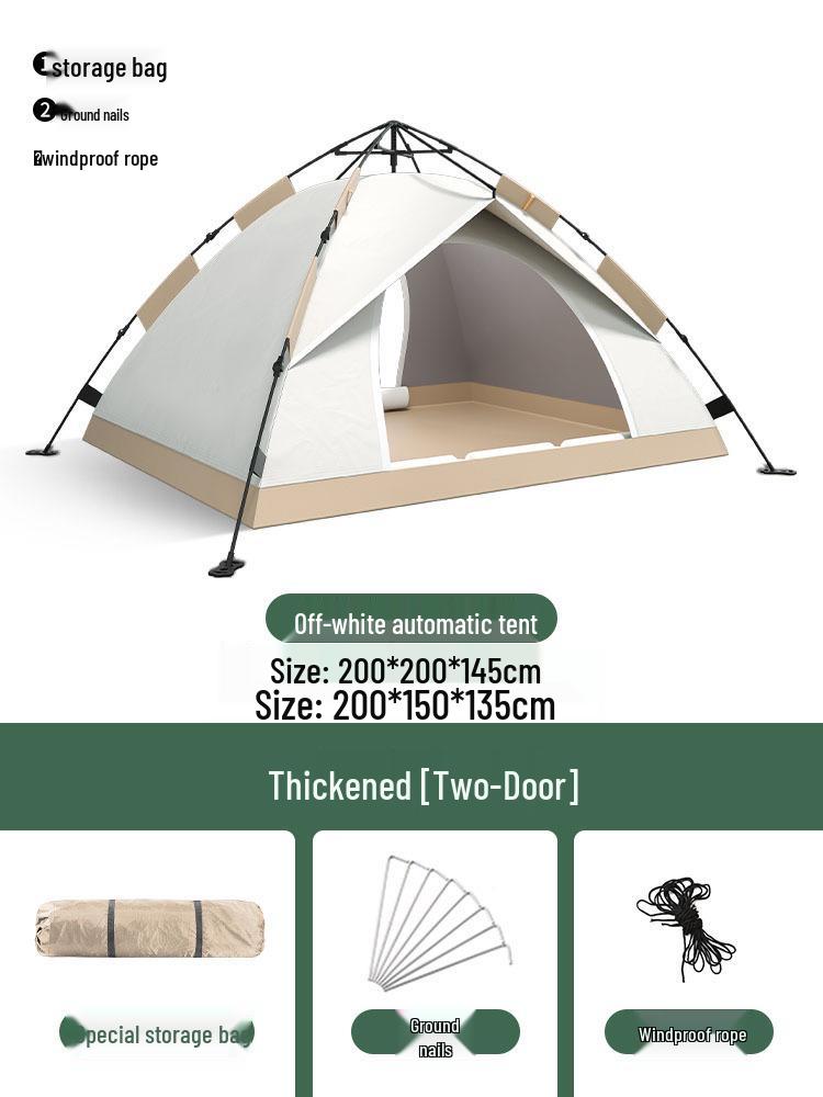Windproof Sun Protection Quick-Open Tent for 3-4 People - Ideal for Spring Outings and Camping