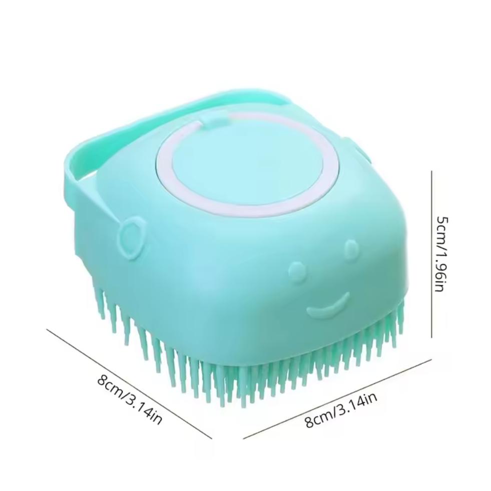 Pet Dog Shampoo Brush 2.7oz 80ml Cat Massage Comb Grooming Scrubber for Bathing Short Hair Soft Silicone Rubber