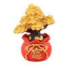 Chinese New Years Decoration Resin Money Tree Statues Blessing Bag Figurines Fengshui Ornament for Wealth Good Luck