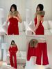 Niche Design 25 A/W New Three-Piece Set: Detachable Fur Collar Hoodie, Top Vest, and Bell Bottom Sweatpants.