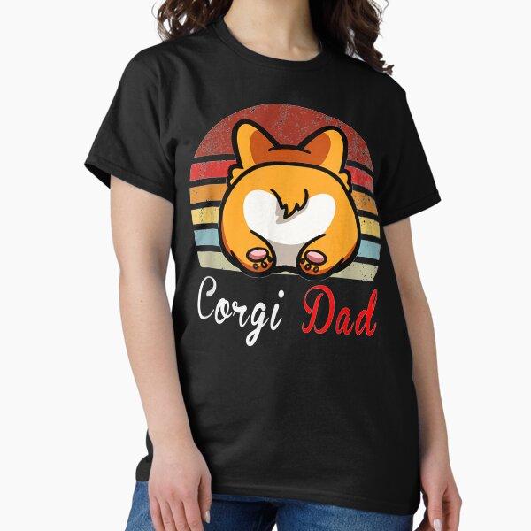 Vintage Sunset Corgi Lover Dad Mom Funny Kidding Classic T-Shirt