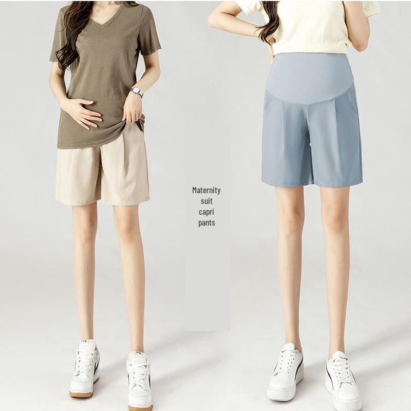 High-Waist Maternity Support Shorts: Trendy, Casual Summer Leggings for Pregnant Women