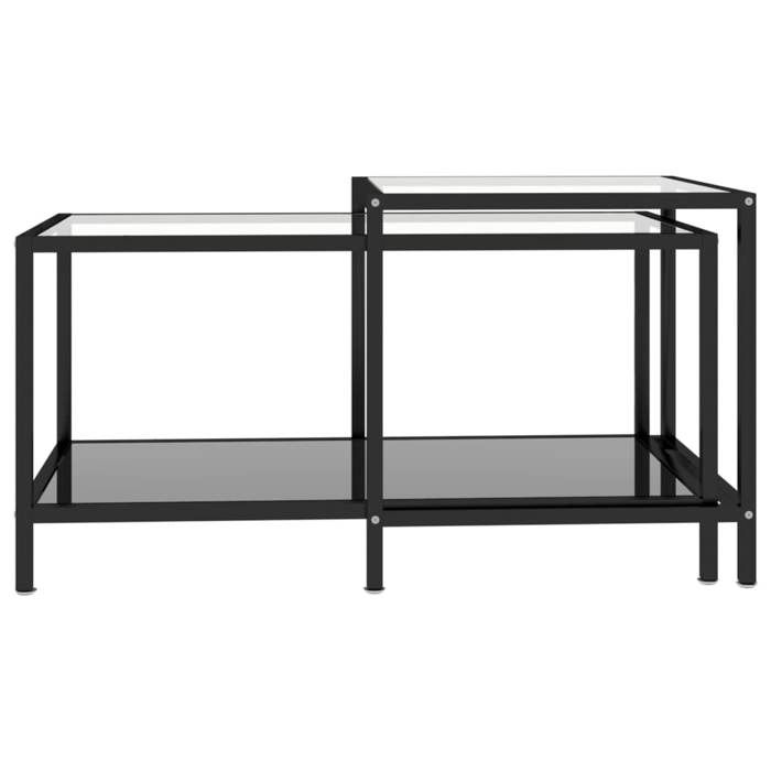 VidaXL Tea Tables 2 Pcs Tempered Glass Black 331614