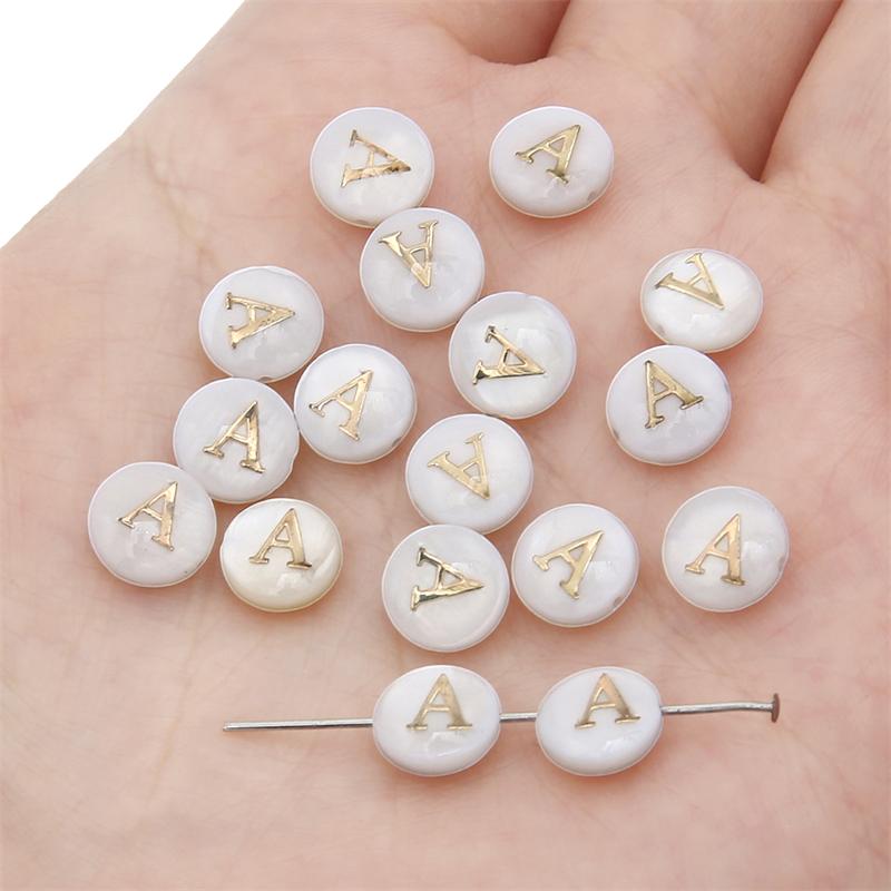 Naturmuschel Doppelseitige Heißprägung Digitale Perlen Für DIY Halskette Armband Ohrringe Schmuckherstellung