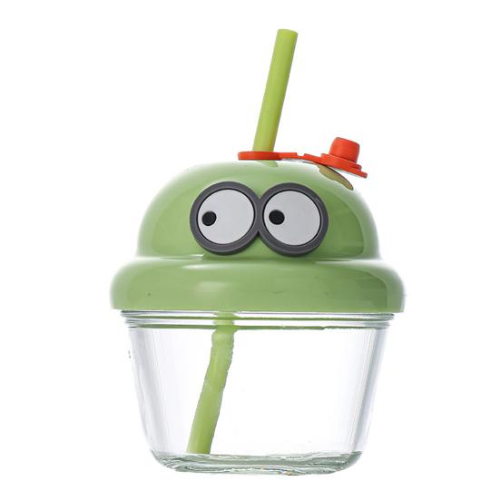 Glass Tumbler with Straw And Lid 210ml Reusable Iced Coffee Cup Cute Cartoon Drinking Cup for Water Matcha Travel