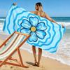 Blue Flower with Wavy Background Beach towel quick-drying for travel outdoor sports jogging beach and swimming
