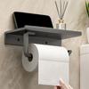 Punch Free Tissue Roll Holder Space Aluminum Phone Storage Rack Toilet Paper Holder  Kitchen