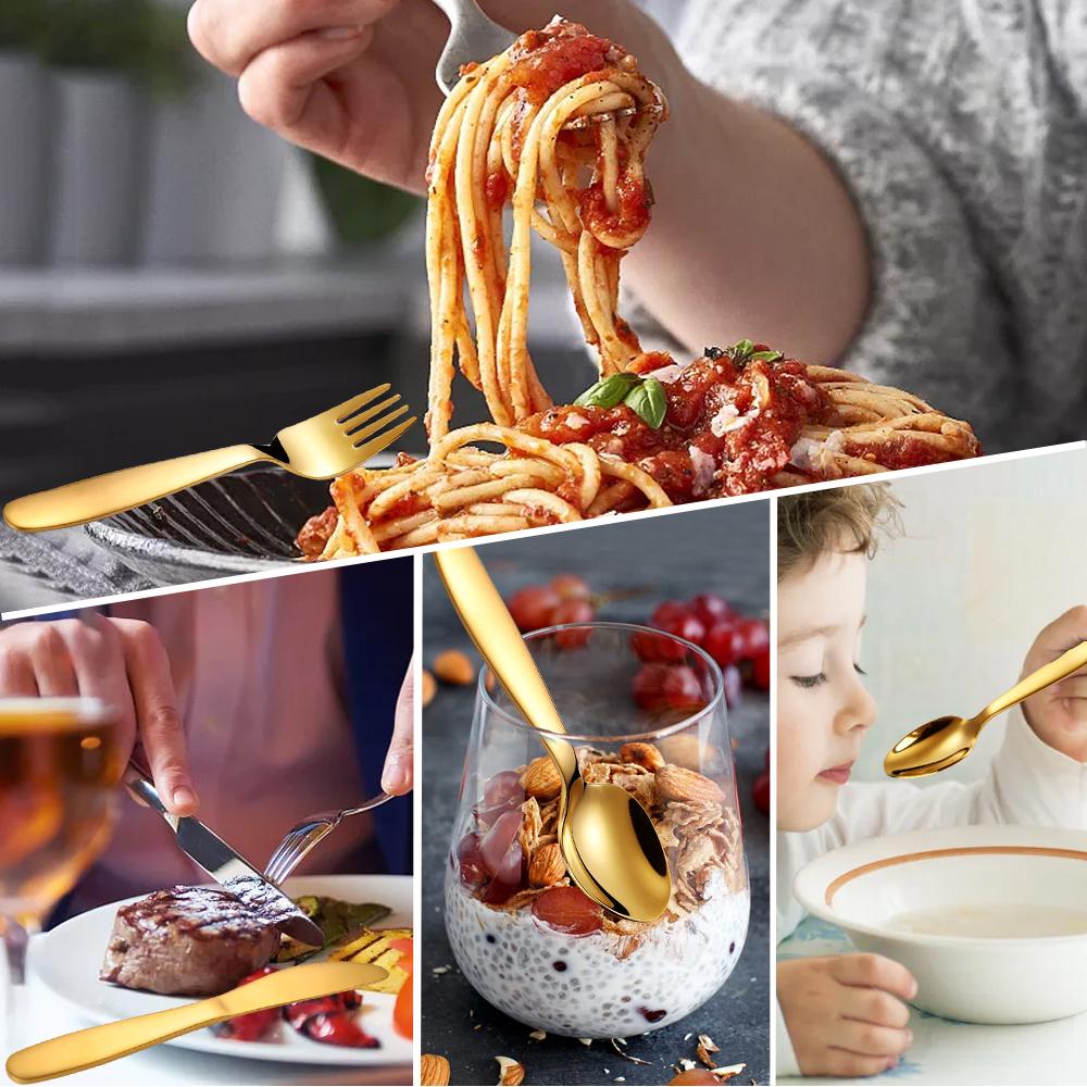 4pcs Western Dinnerware Set Stainless Steel Cutlery Set Fork Knife Spoon Tableware Set Flatware Set Dishwasher Safe Cutlery Set