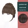 Women's Real Hair Wig with Braided Bangs, Seamless Front Hairline, Hairband To Conceal Top White Hair