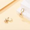Women's 925 Silver Classic Gold Pearl Inlaid Earrings Elegant Suitable For Engagement Wedding Party Exquisite Jewelry