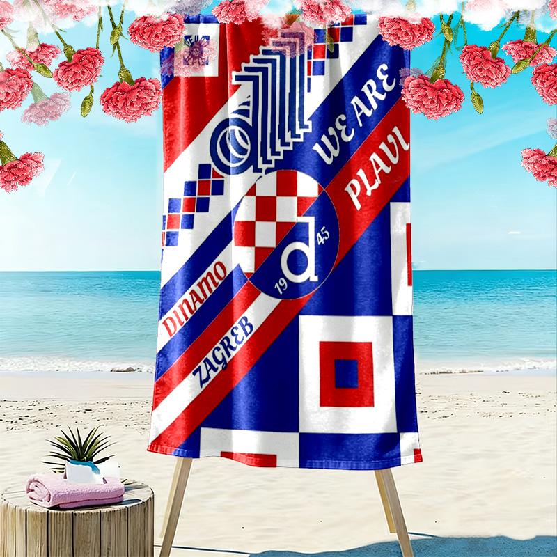 Dinamo Zagreb Print Strandtuch, Großes Weiches Schnelltrocknendes Handtuch für Strand Camping Schwimmen