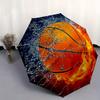 1pc Basketball-Themed Portable Folding Umbrella with Durable Iron Frame, 8 Ribs, Automatic Open, All-Season Multi-Functional U