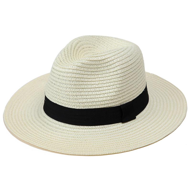 Hat Men'S Summer Tide Travel Vacation Beach Wide Edge Sun Protection Sun Men'S Sunshade Top Hat Panama Straw Hat Women