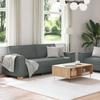 Set Divano 2 Pezzi con Cuscini Tessuto Grigio Scuro