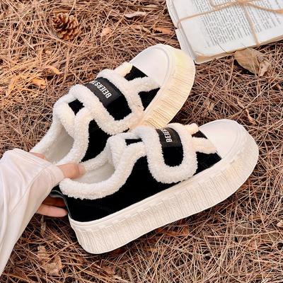 Autumn and Winter Warm Thick Soled Casual Cotton Shoes for Women
