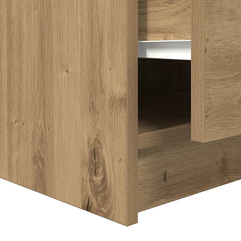 Coffee Table with Drawers Artisan Oak 100x100x40 Cm